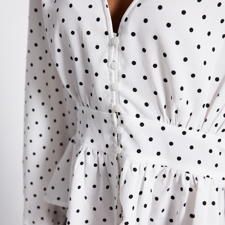 Sculpted peplum blouse "Gioa" Print 2